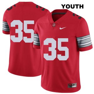 Youth NCAA Ohio State Buckeyes Luke Donovan #35 College Stitched 2018 Spring Game No Name Authentic Nike Red Football Jersey XE20D32NH